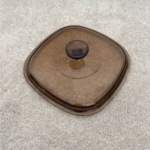 Square Brown Glass Lid